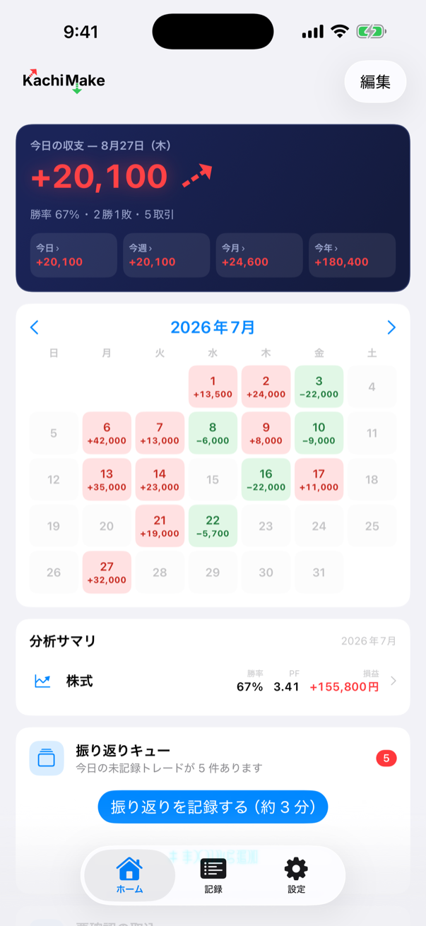 KachiMake ホーム画面のスクリーンショット
